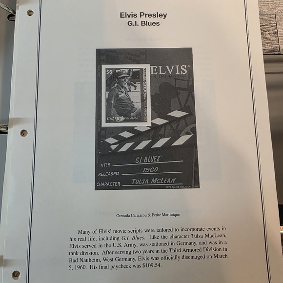 Elvis Presley Stamp Collection Album - Black - Picture 7 of 9